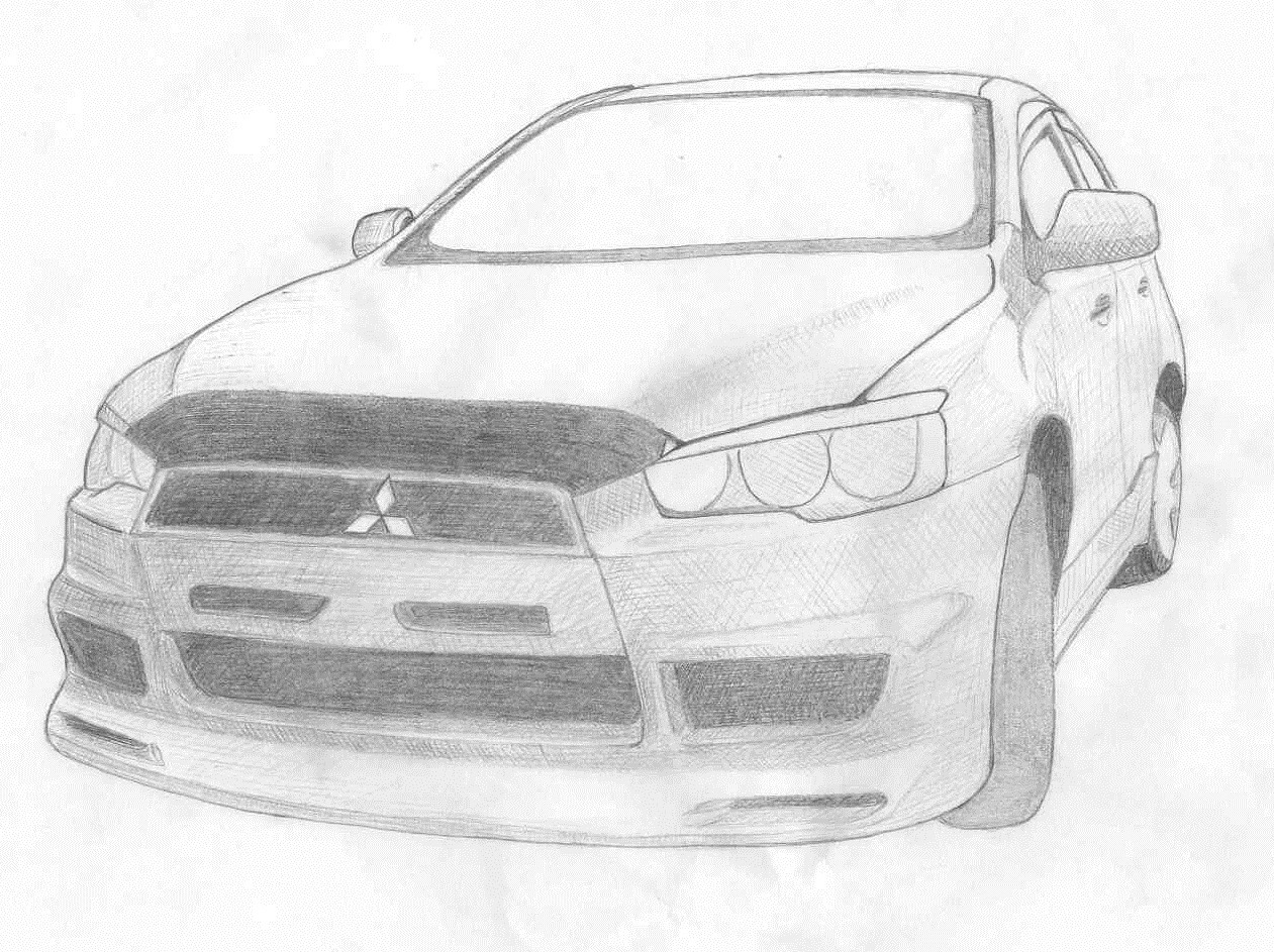 Mitsubishi lancer нарисовать