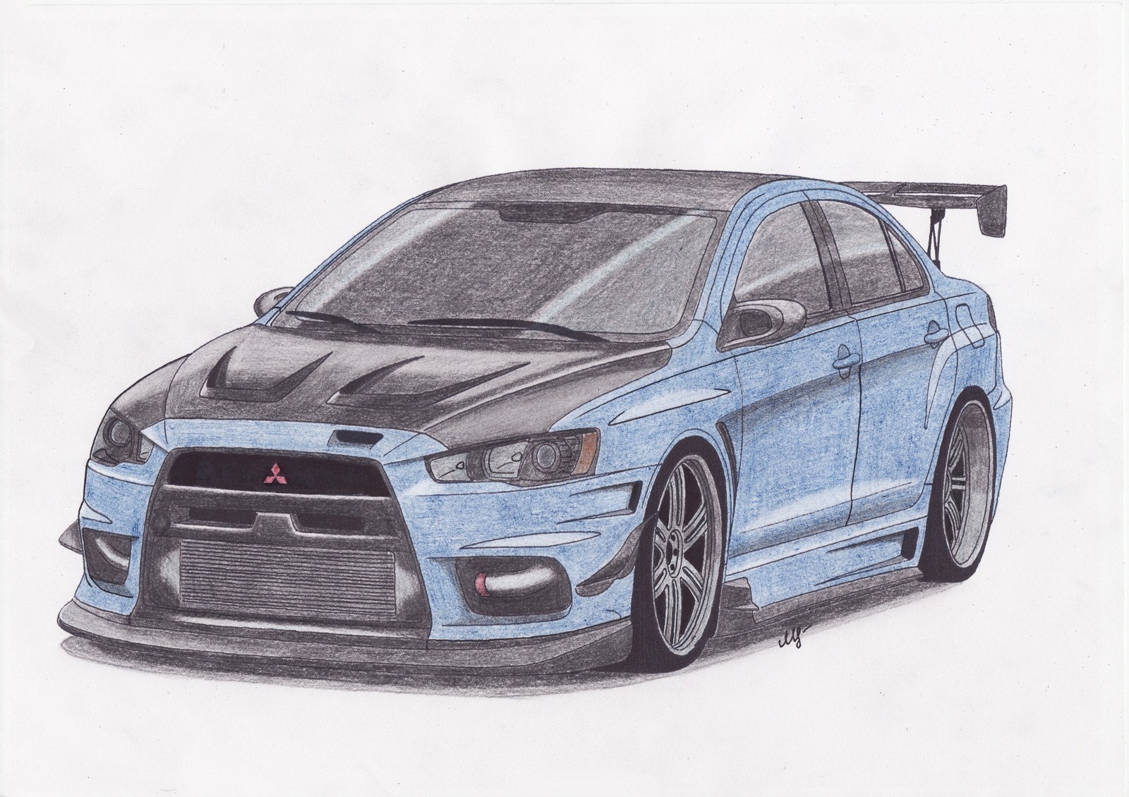 Mitsubishi lancer нарисовать