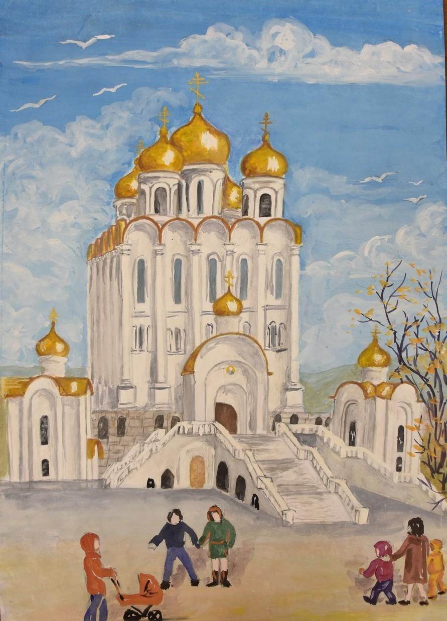 Рисунки на православную тему. Курск Преображенский храм рисунок. Рисунок на тему Православие.