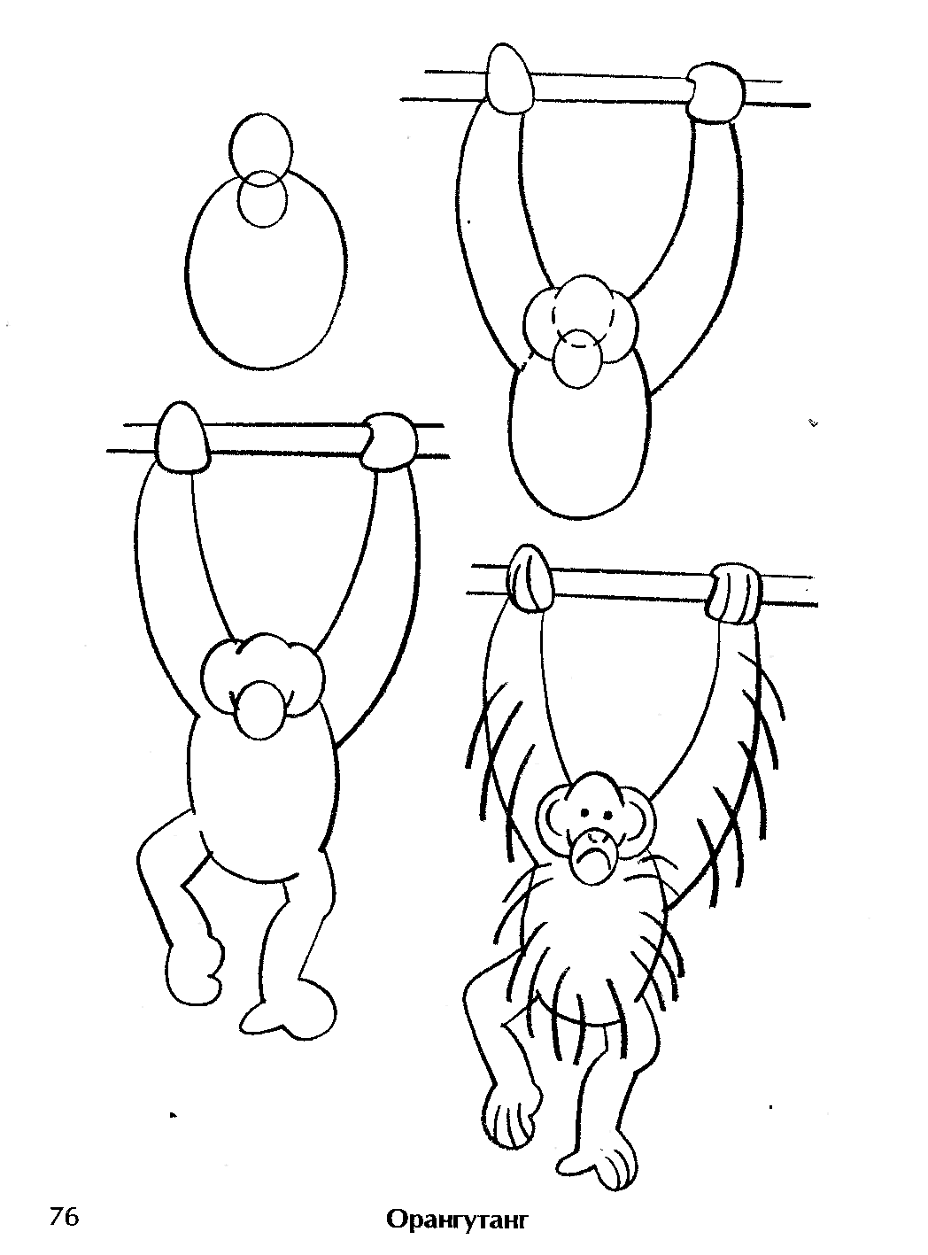 Рисунок обезьяны пошагово