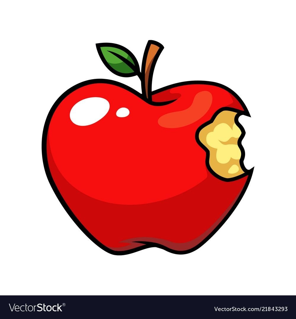 Откусанное яблоко apple рисунок