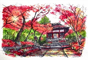 Сад в японском стиле рисунок