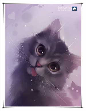 Серый котик рисунок