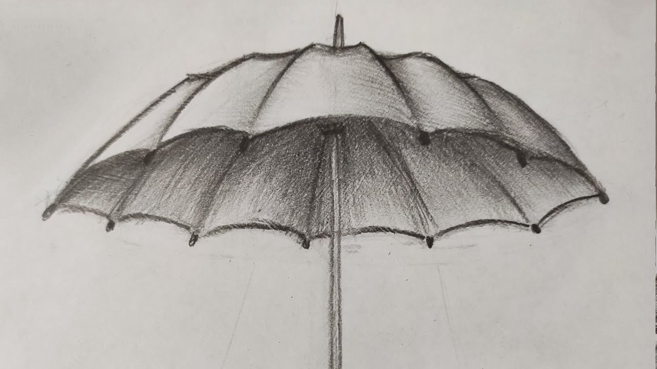 Зонтик карандашом. Рисование зонтик. Зонт простым карандашом. Красивый зонтик рисование.