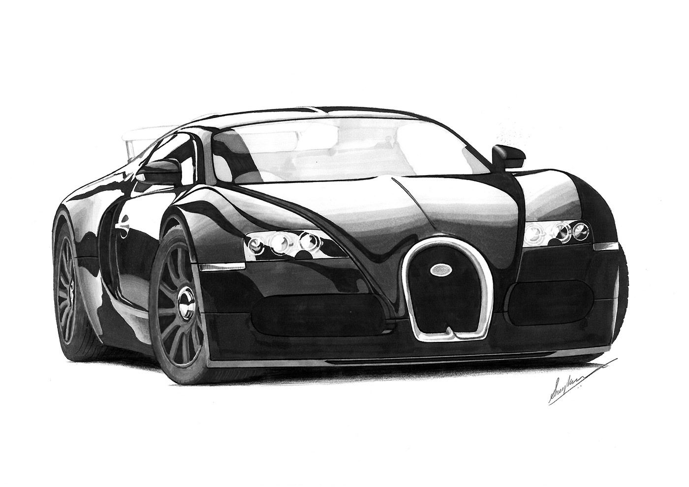 Bugatti Veyron рисунок