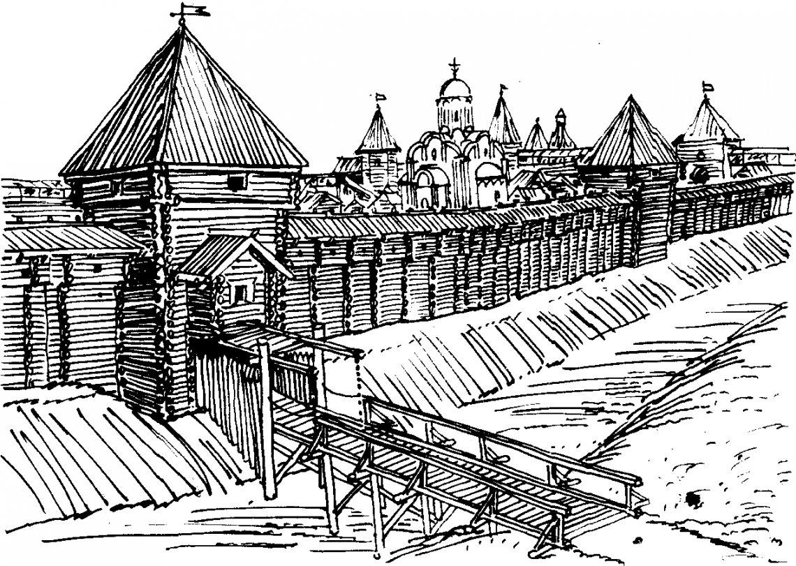 Древнерусский город рисунок