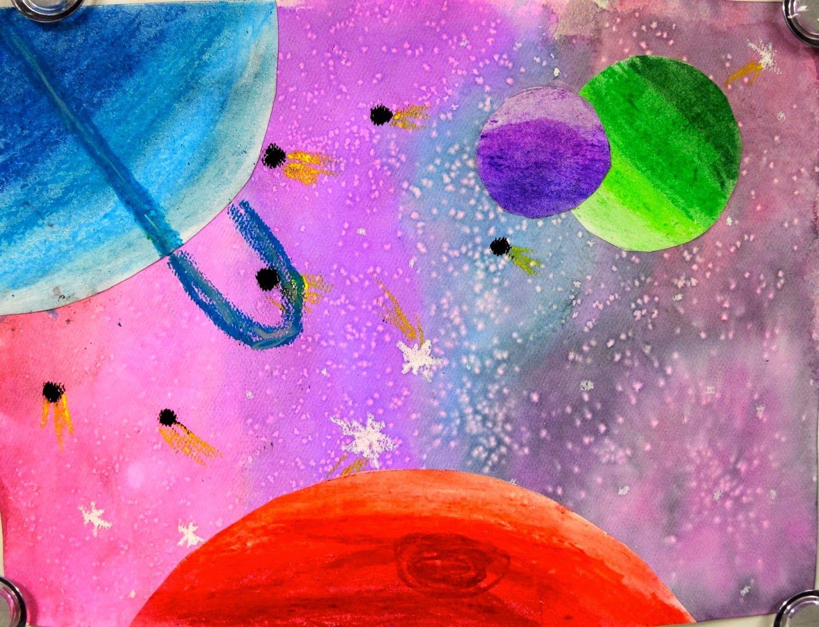 Рисунок на тему космос красками. Космос рисунок. Рисунок на тему космос. Космос рисунок карандашом цветным. Космос мелками и красками.