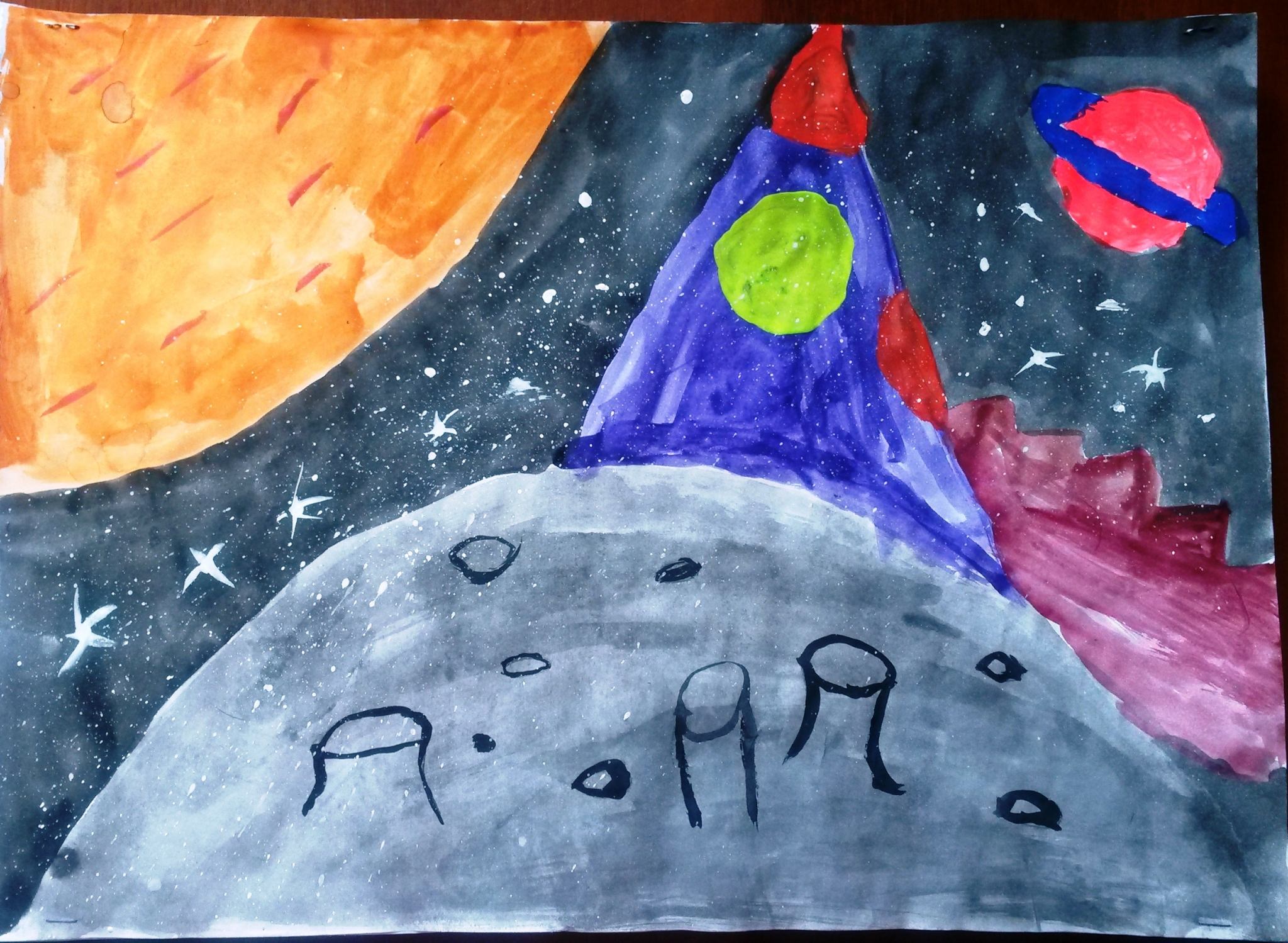 Рисунок на день космонавтики 4 класс легкие. Рисунок на тему космос. Детские рисунки на тему космос. Детские рисунки про космос. Рисунки на тему космос для детей.