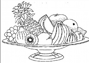 Тарелка с фруктами рисунок