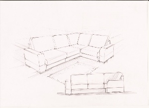 Как нарисовать угловой диван