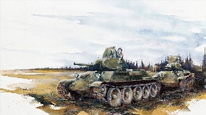 Танк и солдат рисунок