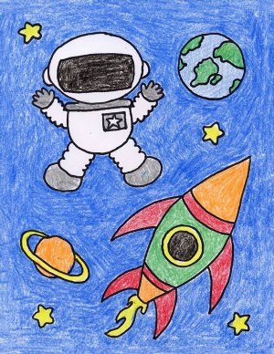 Детские рисунки Космонавтов