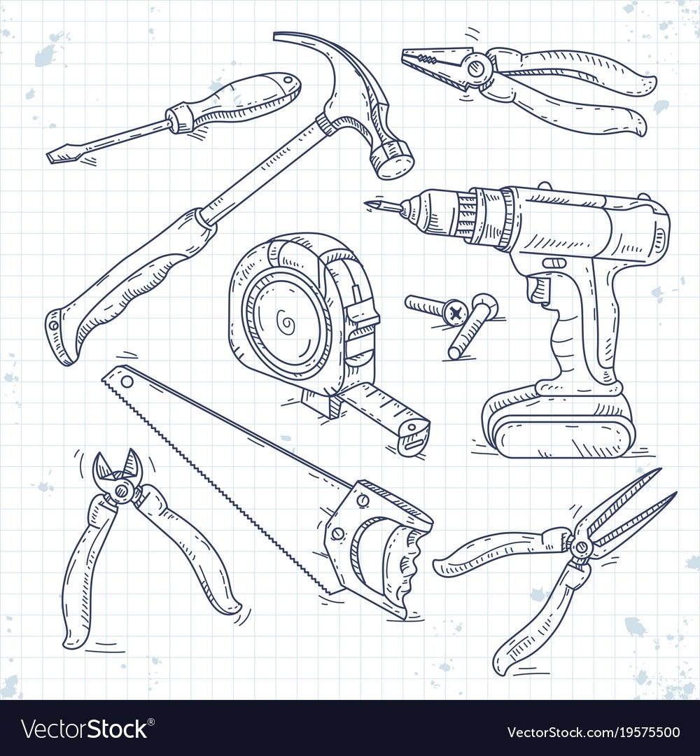 Как нарисовать инструменты строительные
