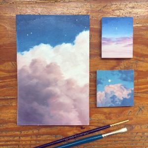 Как нарисовать облака гуашью