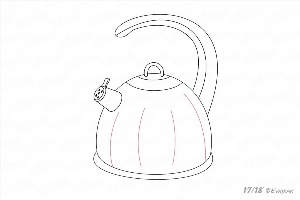 Поэтапное рисование чайника и чашки