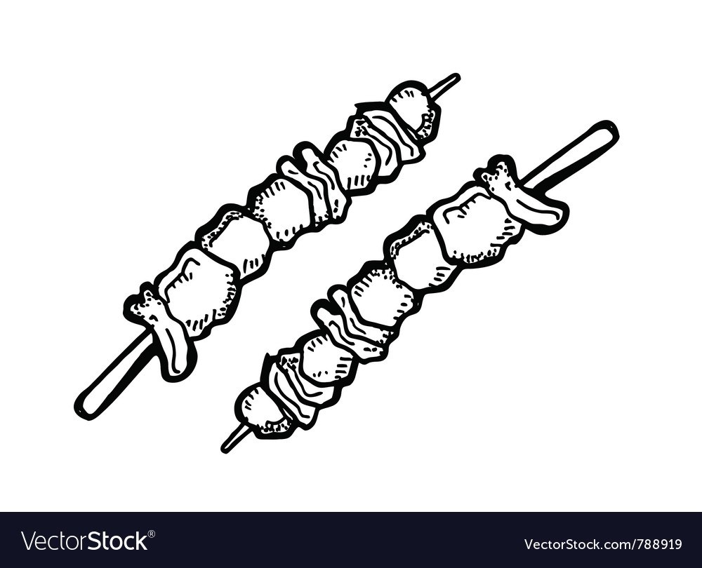 Рисунок шашлыка карандашом