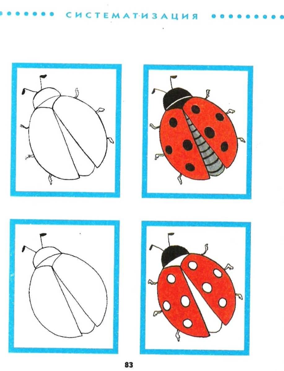 Как рисовать божью коровку для детей 4 5 лет