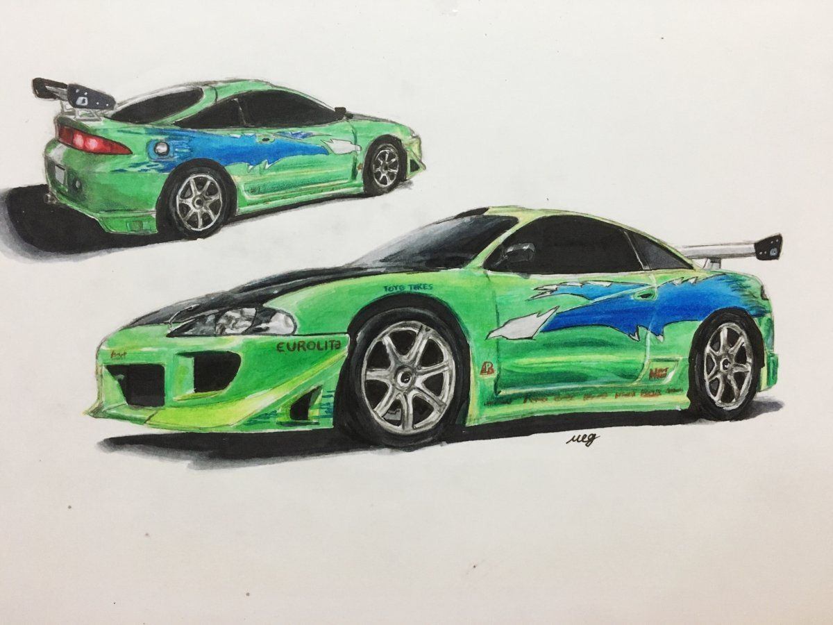 Mitsubishi eclipse рисунок