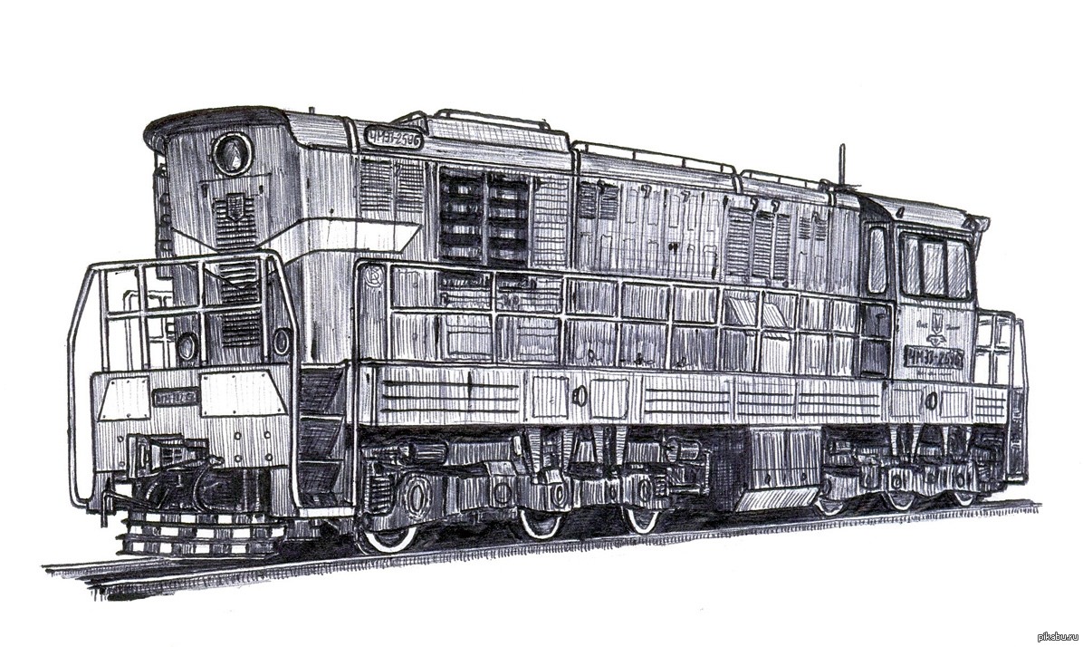 Как рисовать поезд 777