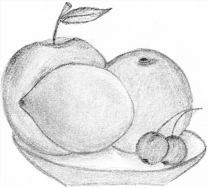 Рисование фрукты поэтапно