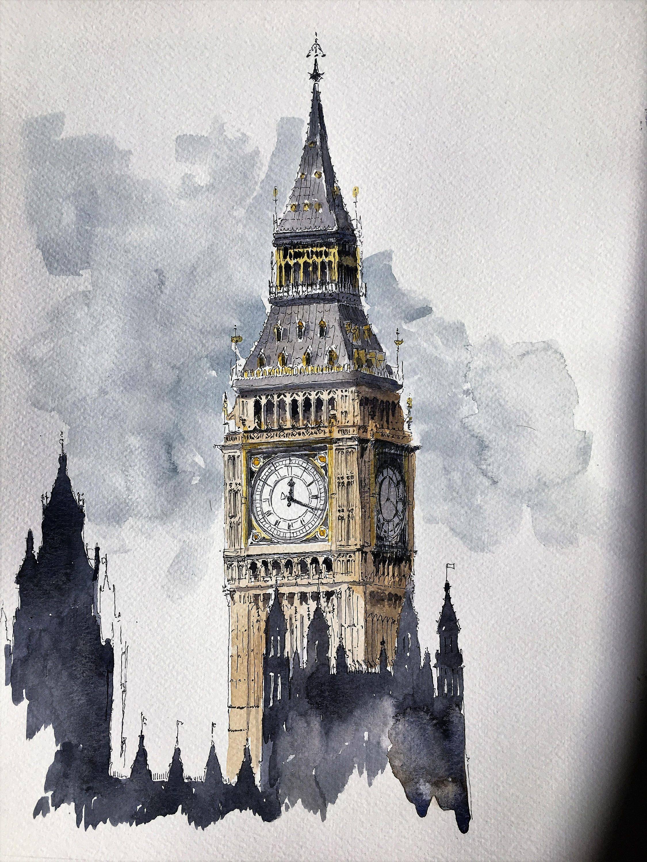 Big ben рисунок