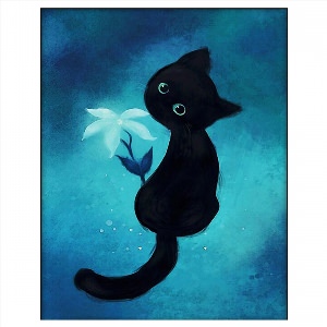 Черный котенок рисунок