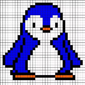 Пингвин по клеточкам