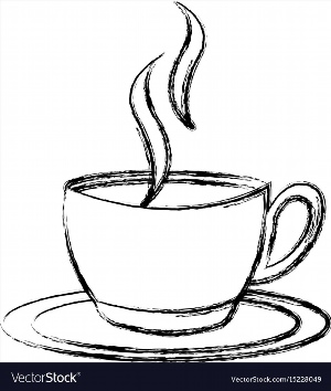 Чашка кофе рисунок карандашом поэтапно