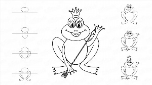 Царевна лягушка поэтапно карандашом