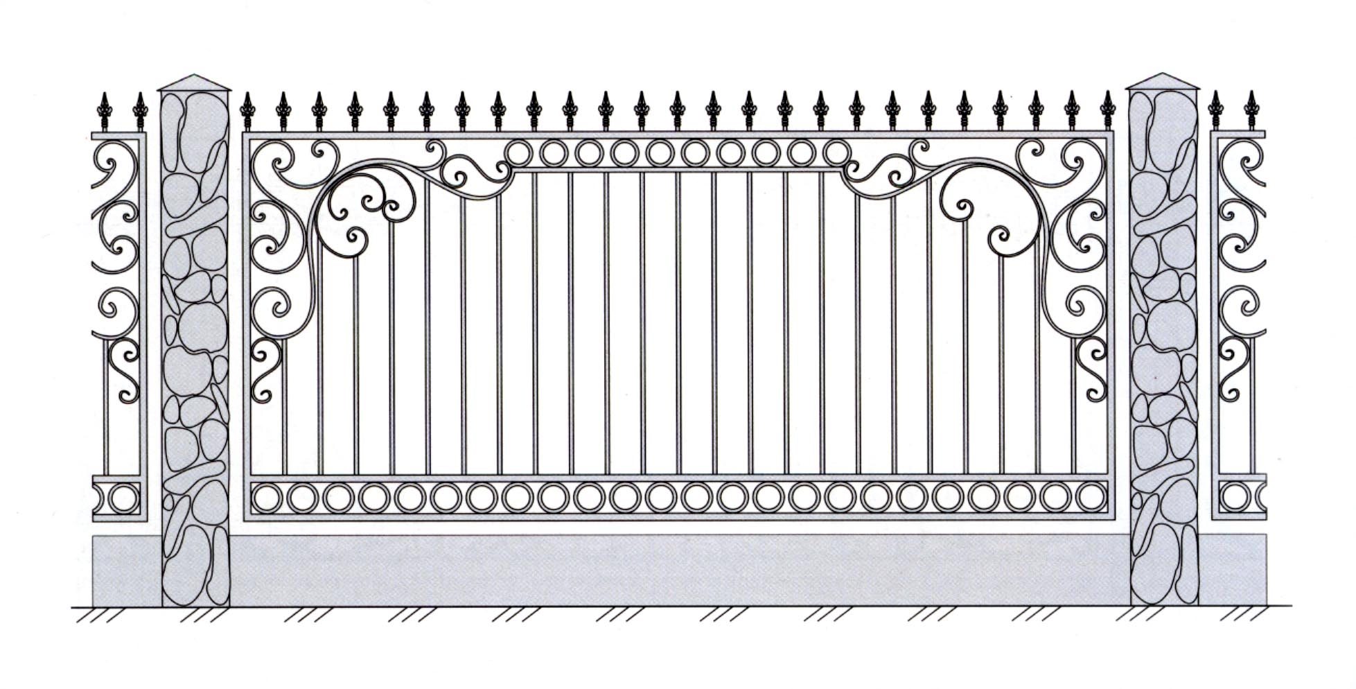 Кованый забор рисунок