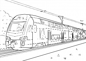 Раскраска поезд ласточка
