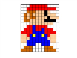 Рисунки по клеточкам в тетради Марио
