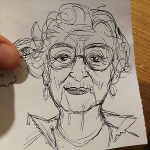 Поэтапное рисование бабушки