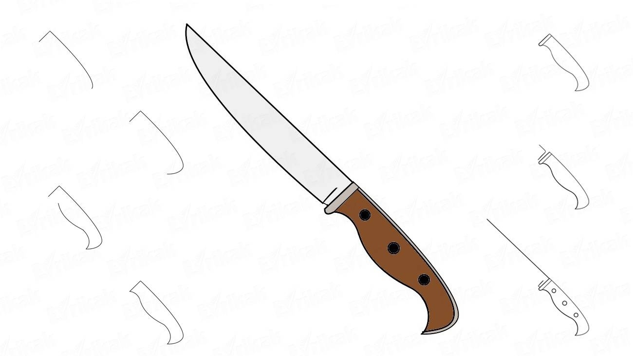 Нож поэтапно. Нож карандашом. Ножи для срисовки. Нож рисунок для детей карандашом. Раскраска нож.