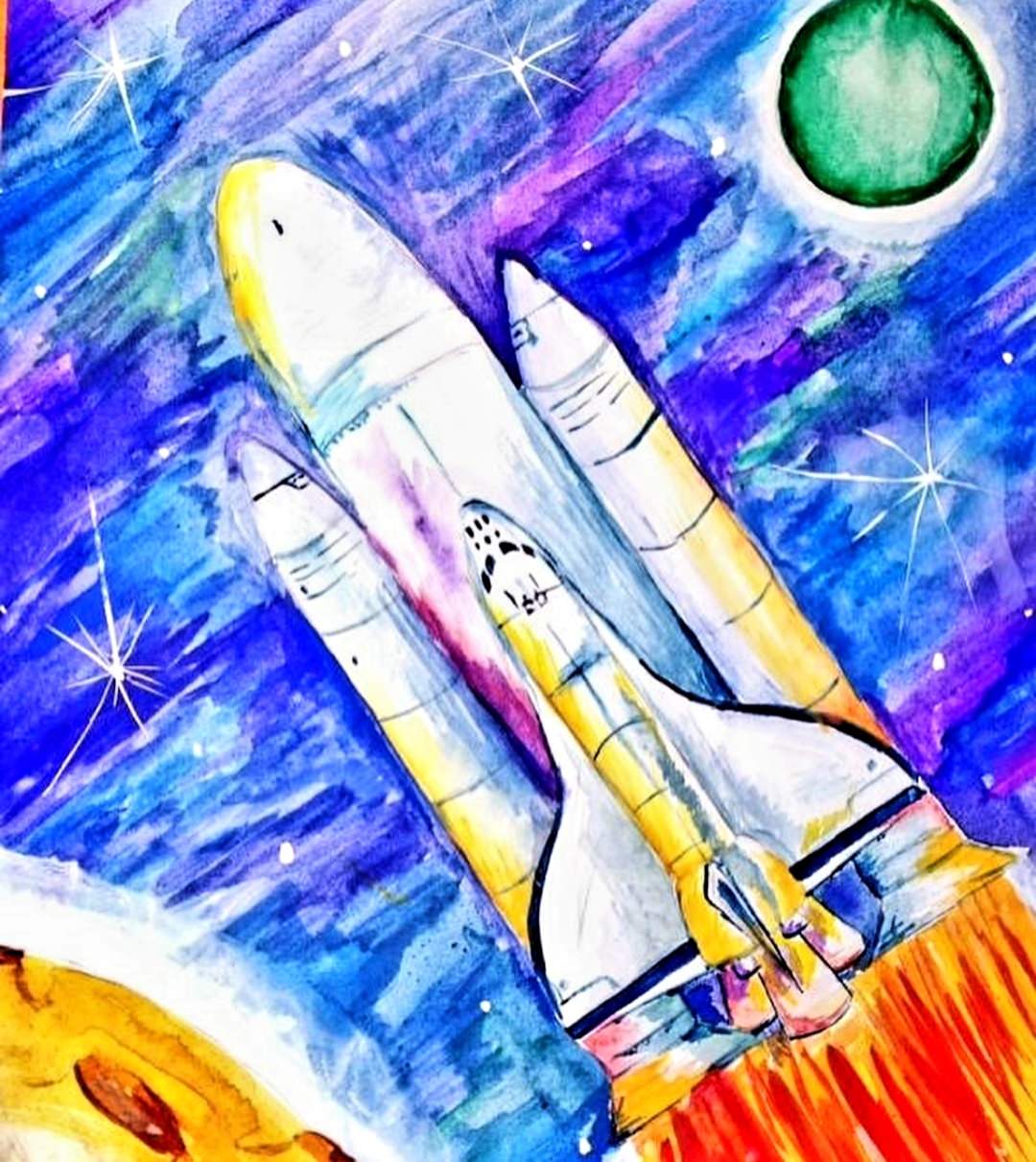 Изо день космонавтики 1 класс. Рисунок на тему космос. Детские рисунки на тему космос. Рисунок ко Дню космонавтики. Рисование для детей космос.