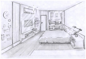 Интерьер комнаты подростка рисунок