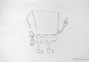 Рисунок Спанч Боба карандашом легко поэтапно