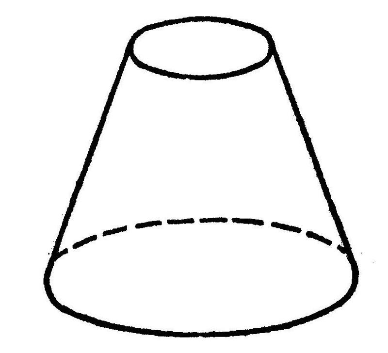 Рисунок усеченного конуса с обозначениями