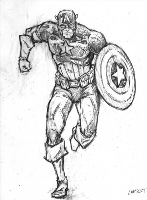 Капитан америка рисунок карандашом