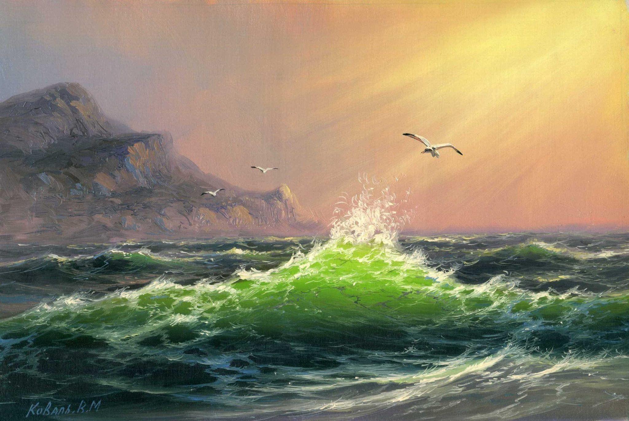 Море вернулась слушать. Море живопись Anthony Casay.