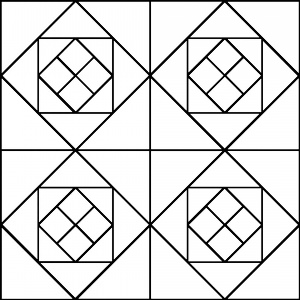 Узор в квадрате из геометрических фигур