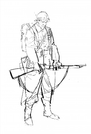 Солдат карандашом для срисовки